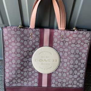 COACH Dempsey Tote 40in Jacquard Stripe Patch Bag